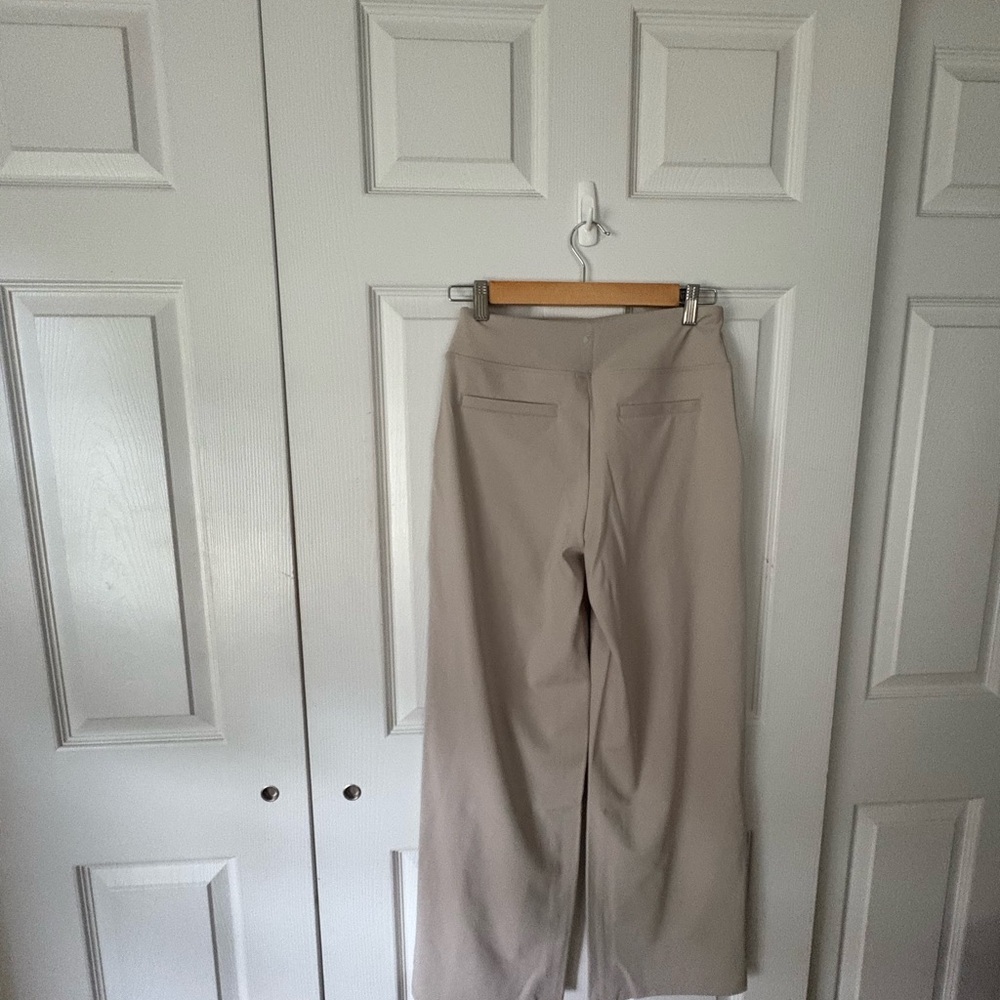 Beige Wide-Leg Trousers
